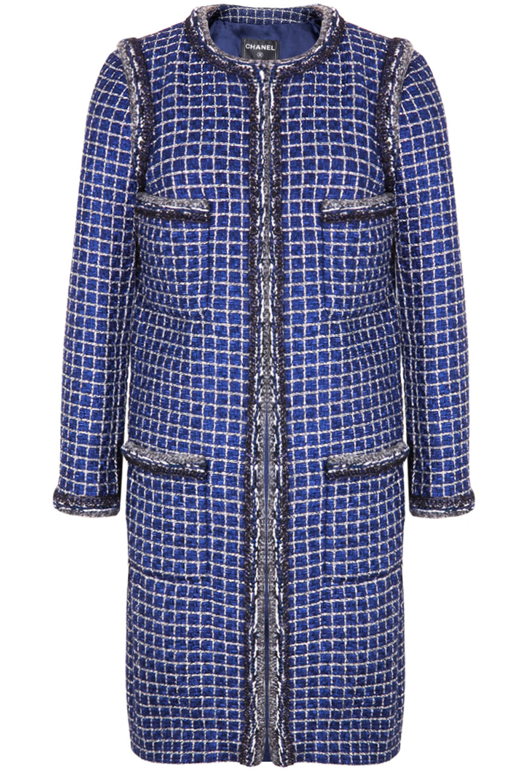 CHANEL Coat Fantasy Tweed Blue