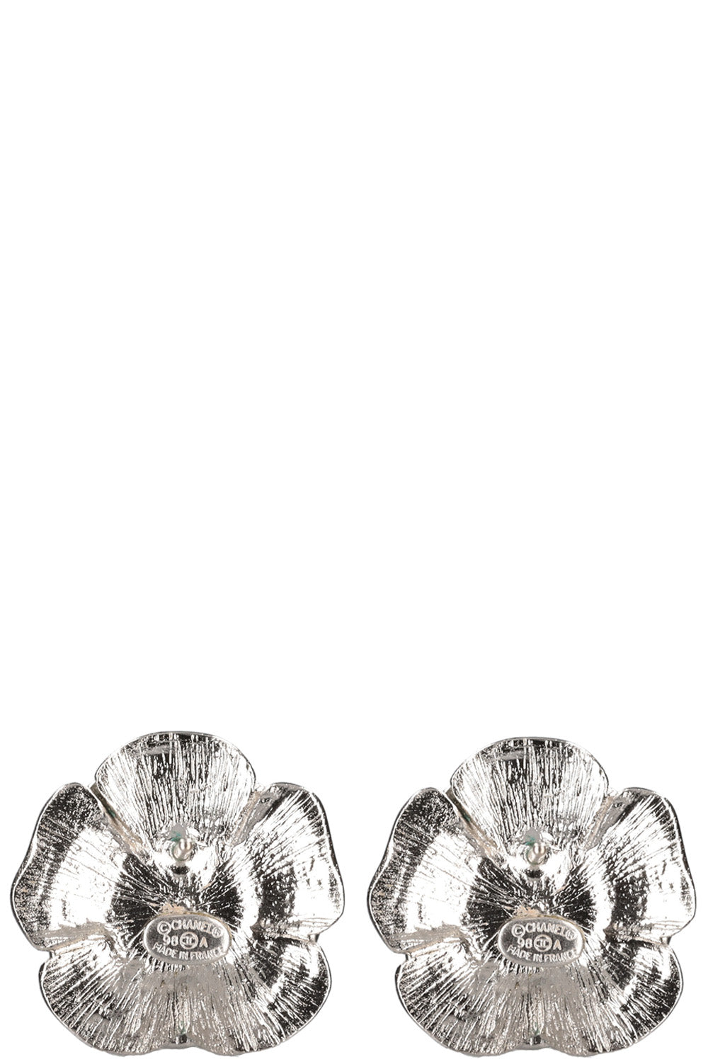 CHANEL 1998 Crystal Camelia Earring Studs