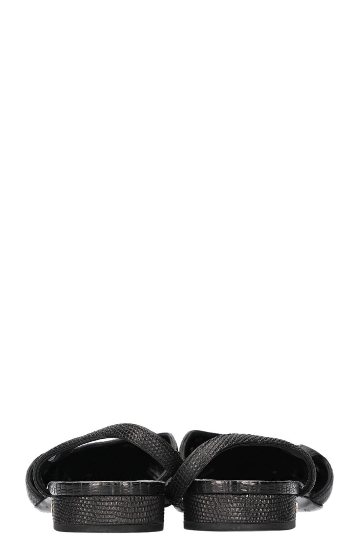 CHANEL Slingback Flats Black