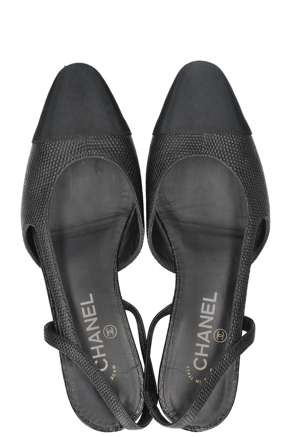 CHANEL Slingback Flats Black