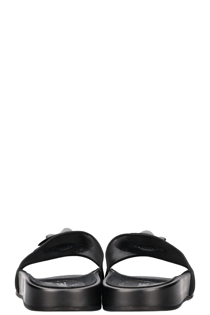 CHANEL Camelia Slides Black