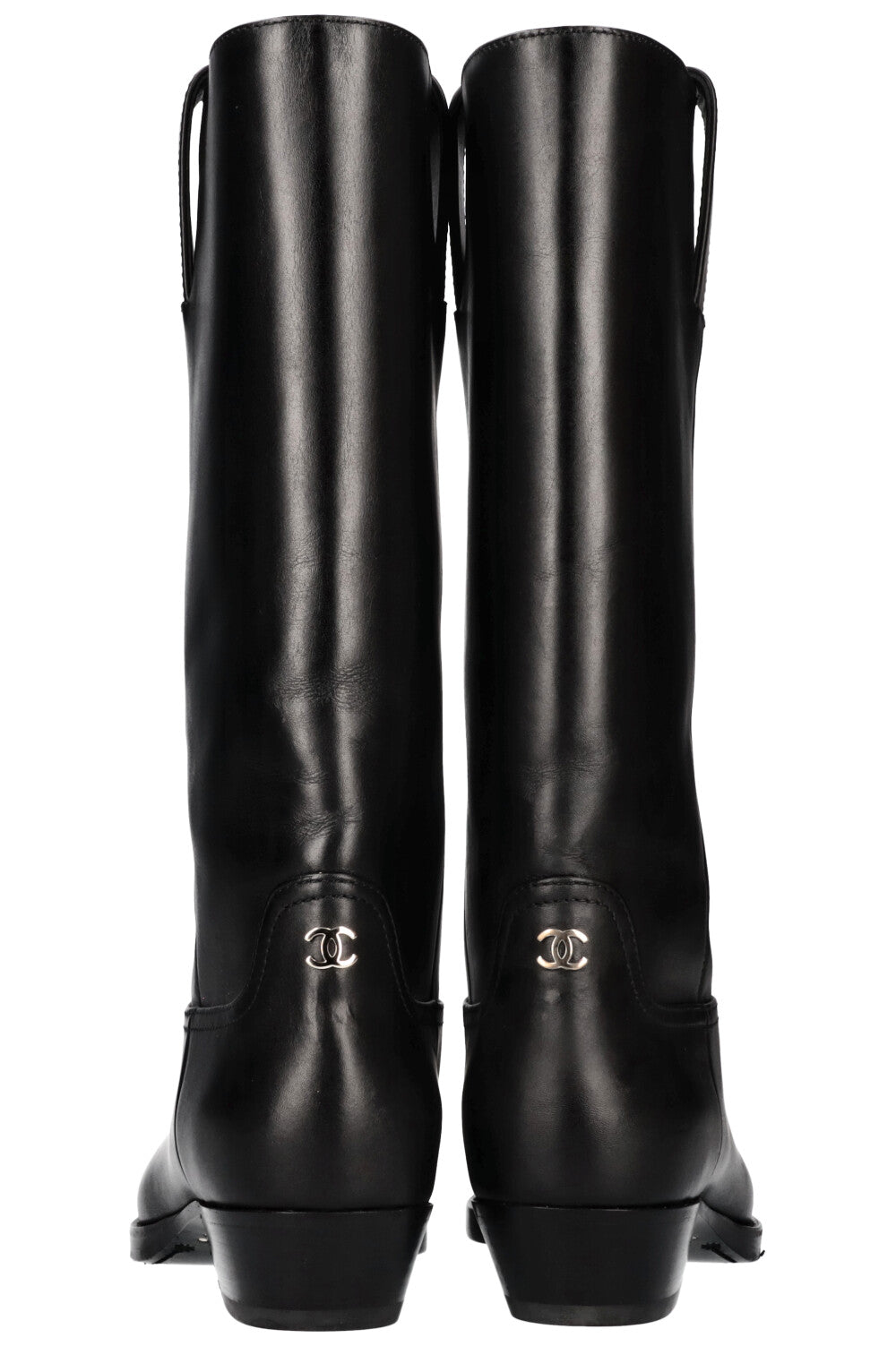 CHANEL Cowboy Boots Black