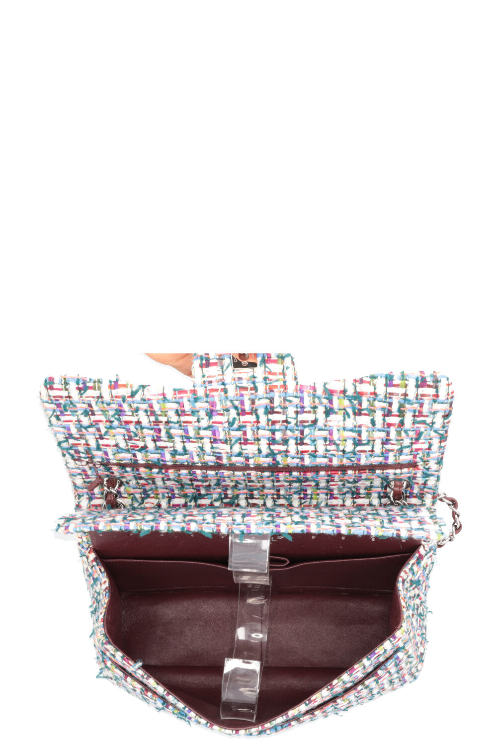 CHANEL Double Flap Bag Fantasy Tweed Large