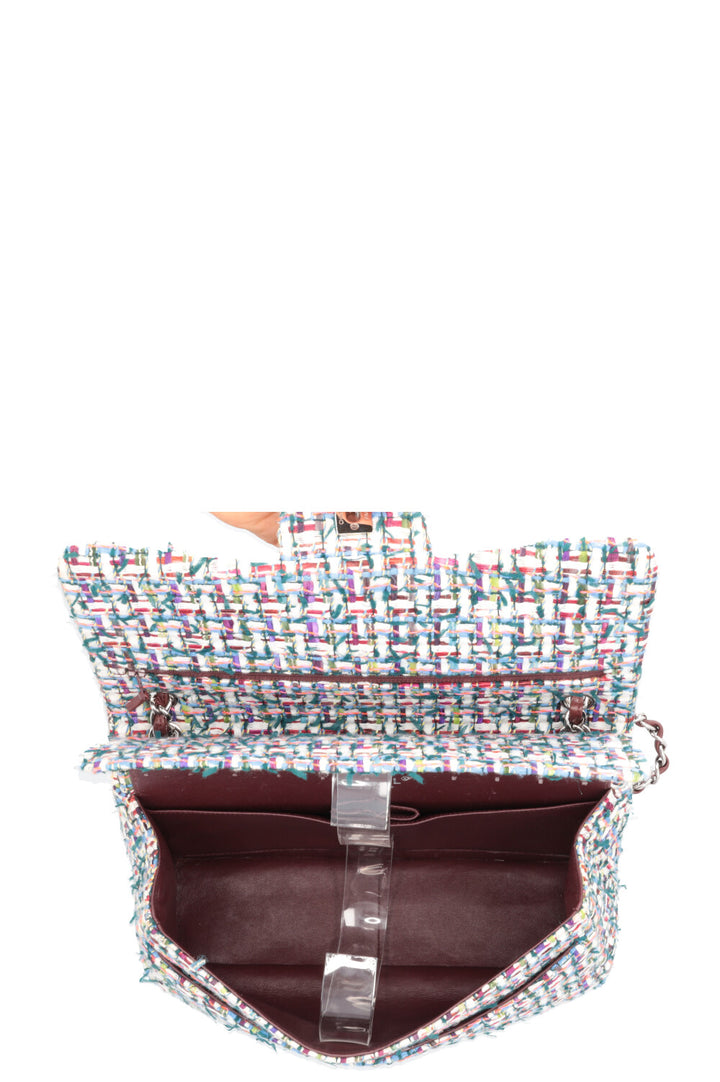 CHANEL Double Flap Bag Fantasy Tweed Large