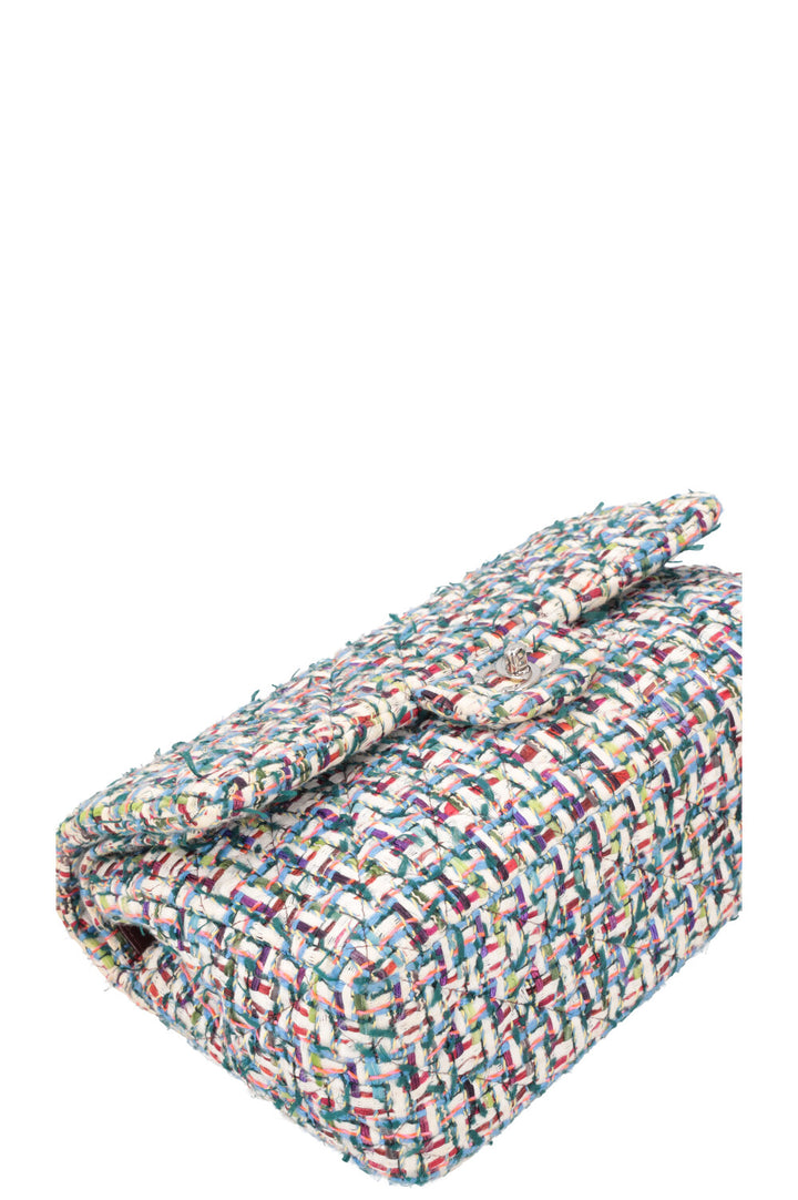 CHANEL Double Flap Bag Fantasy Tweed Large