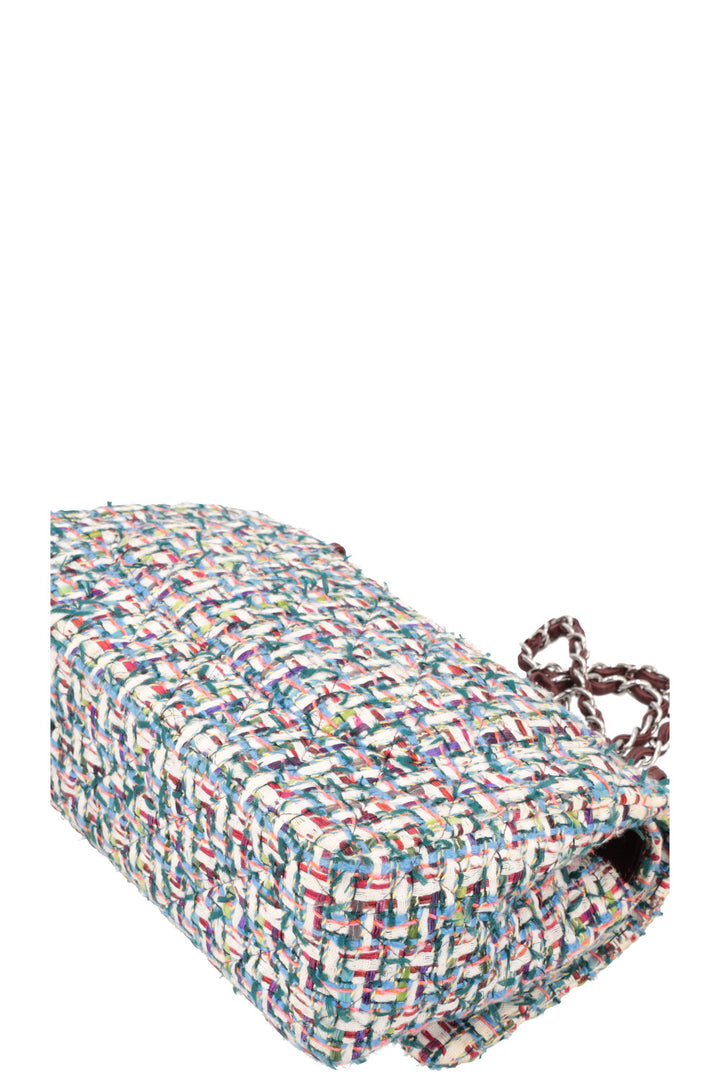 CHANEL Double Flap Bag Fantasy Tweed Large
