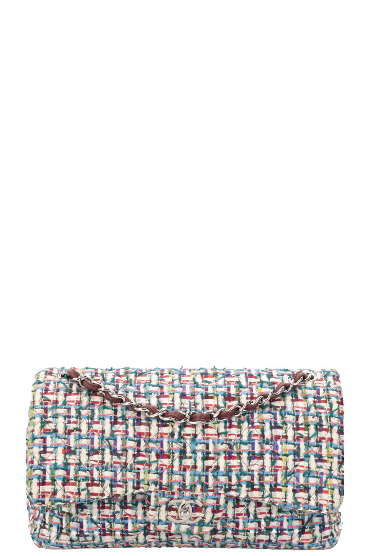 CHANEL Double Flap Bag Fantasy Tweed Large
