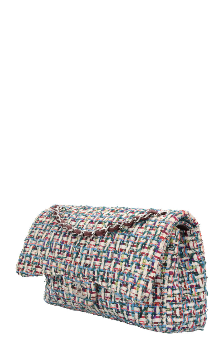 CHANEL Double Flap Bag Fantasy Tweed Large