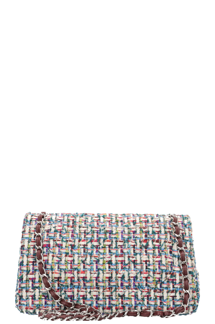 CHANEL Double Flap Bag Fantasy Tweed Large