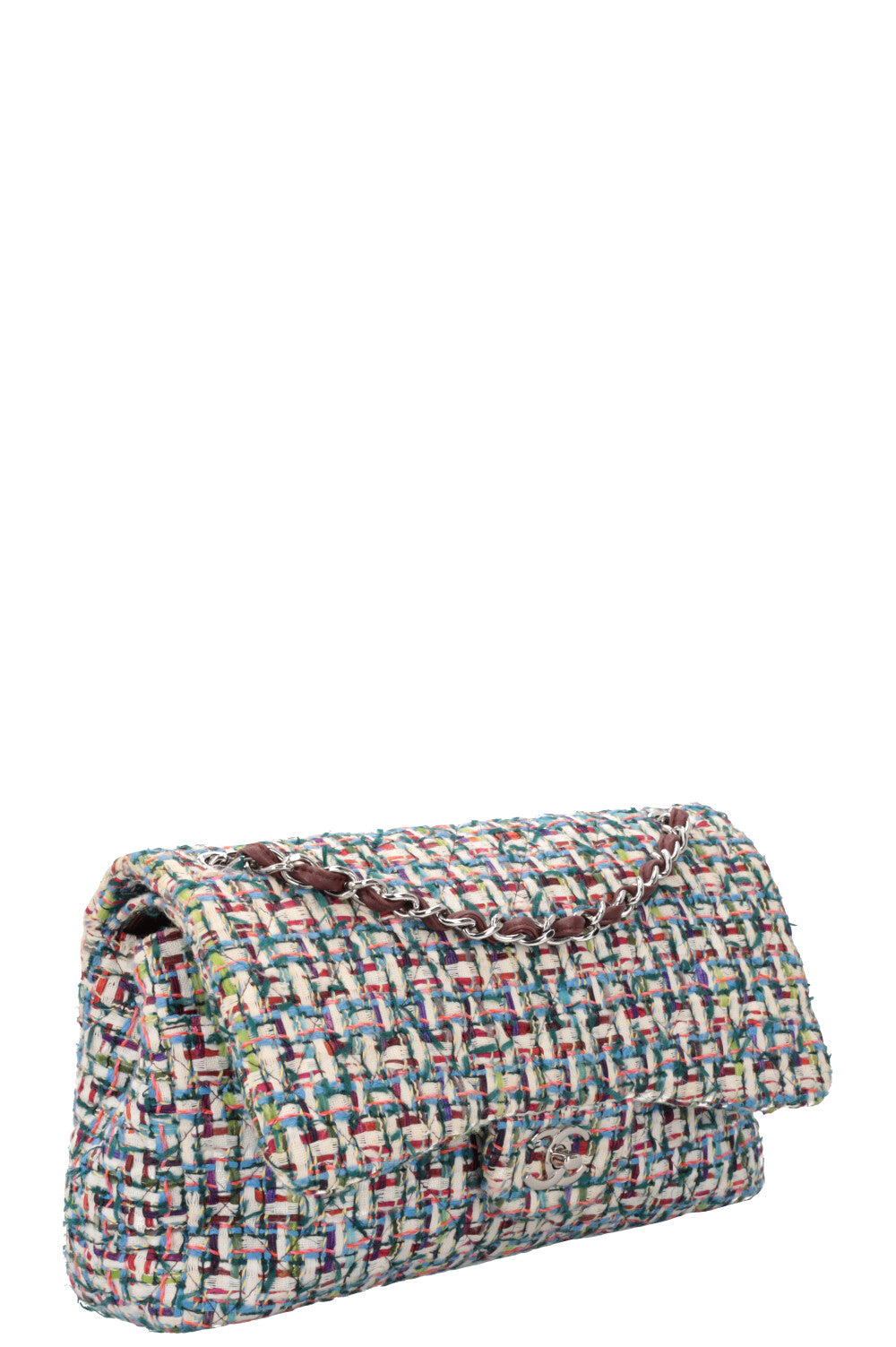 CHANEL Double Flap Bag Fantasy Tweed Large