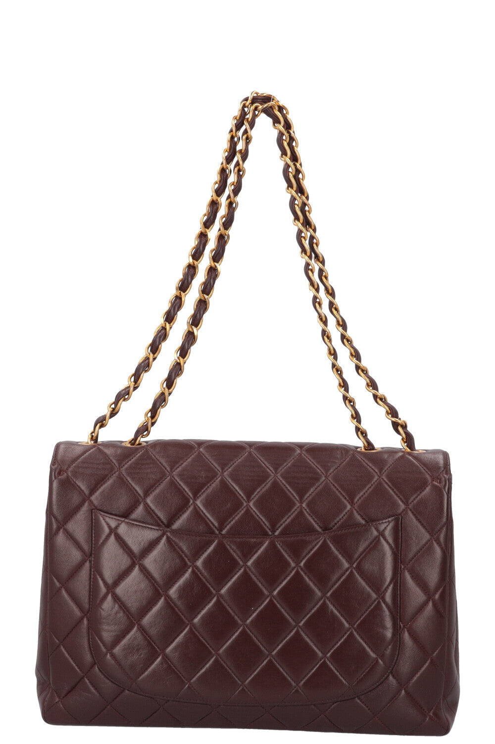 CHANEL Vintage Jumbo Single Flap Bag Burgundy