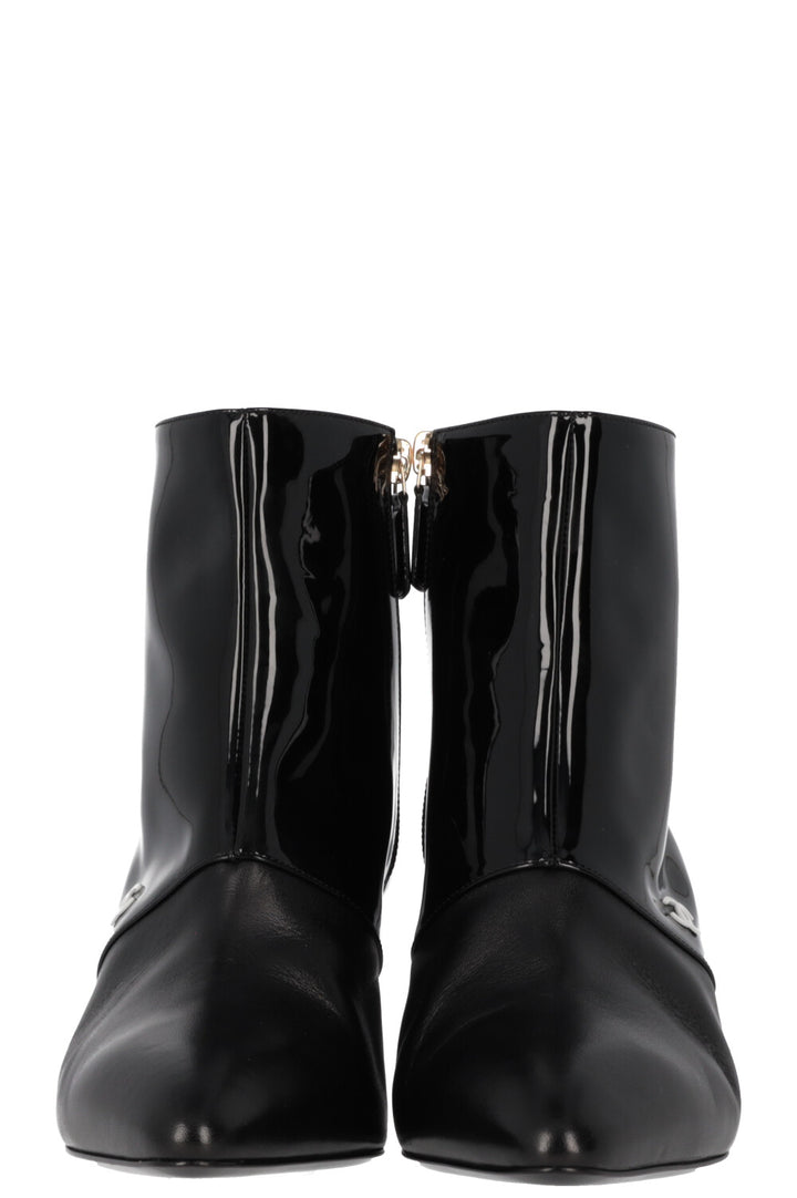 CHANEL CC Boots Patent Black