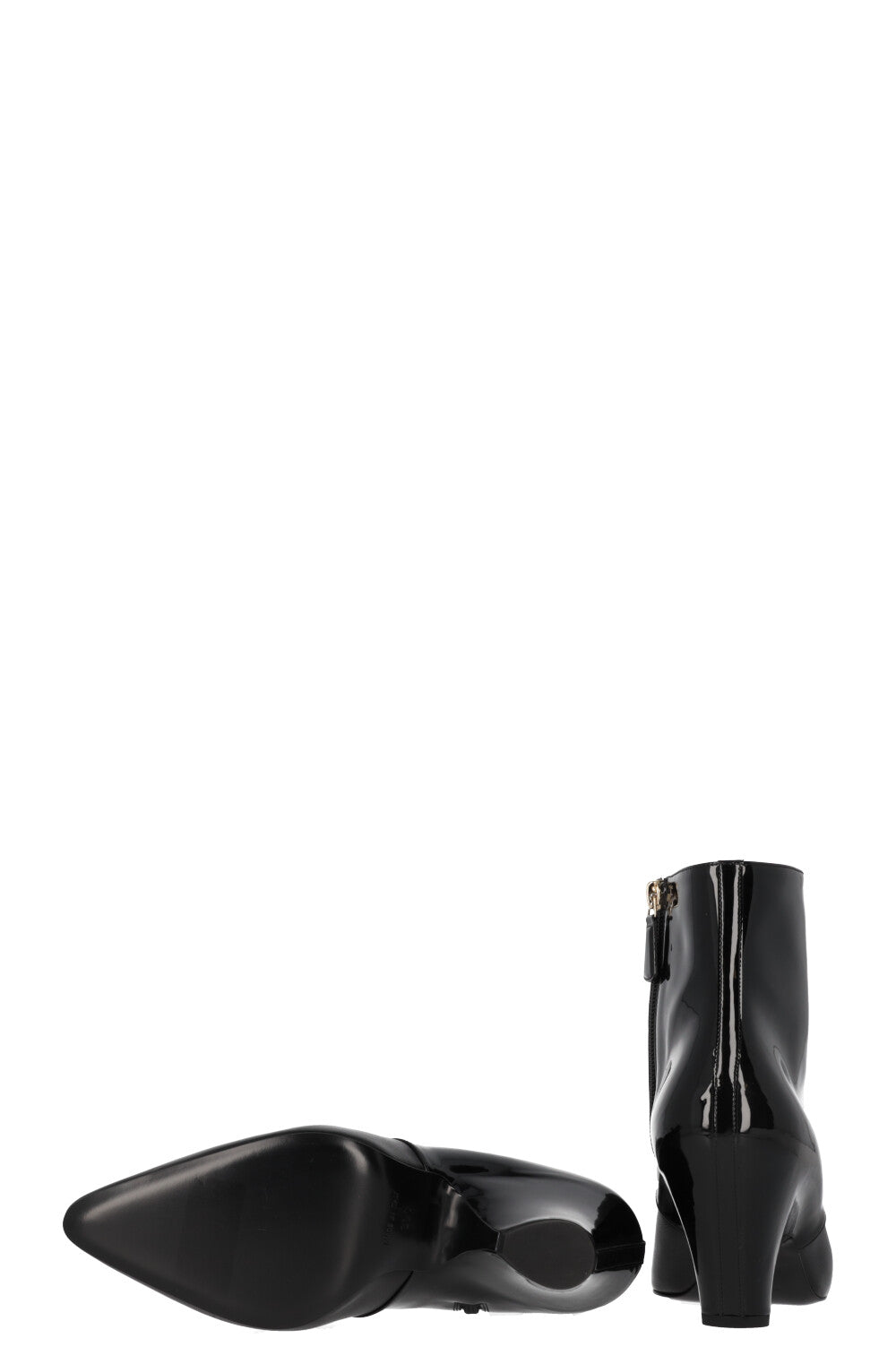 CHANEL CC Boots Patent Black