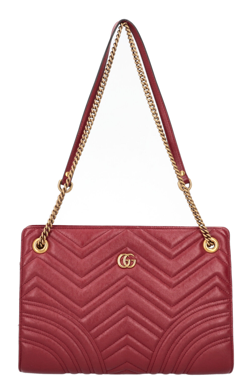 GUCCI Quilted Marmont Accordion Chain Crossbody Bag Red – REAWAKE