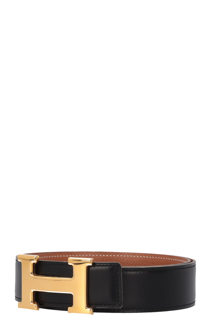 HERMÈS Constance Belt 32 Reversible Gold Noir