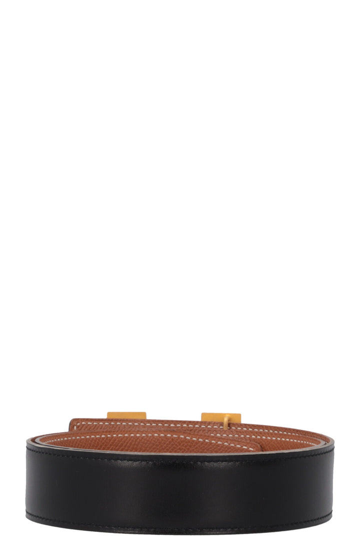 HERMÈS Constance Belt 32 Reversible Gold Noir