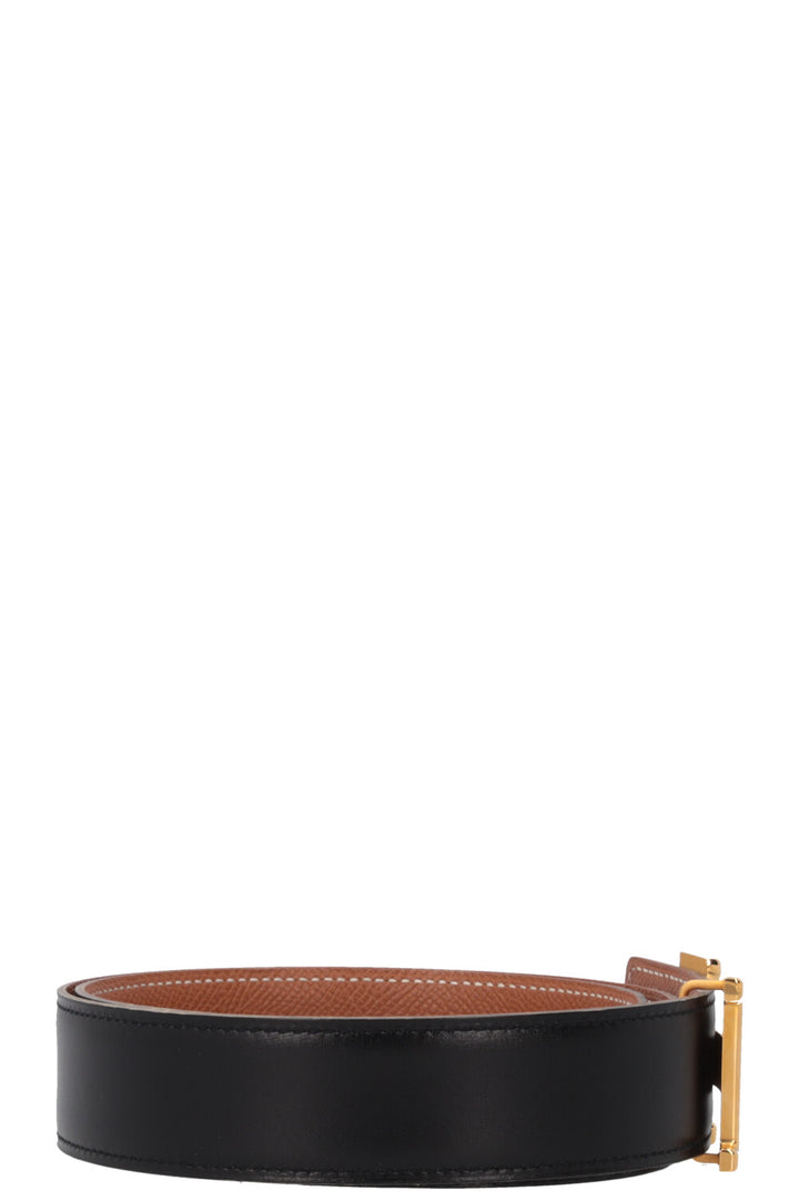 HERMÈS Constance Belt 32 Reversible Gold Noir