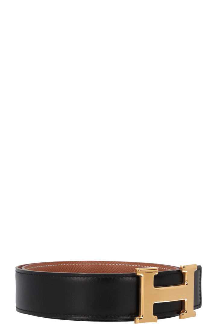 HERMÈS Constance Belt 32 Reversible Gold Noir