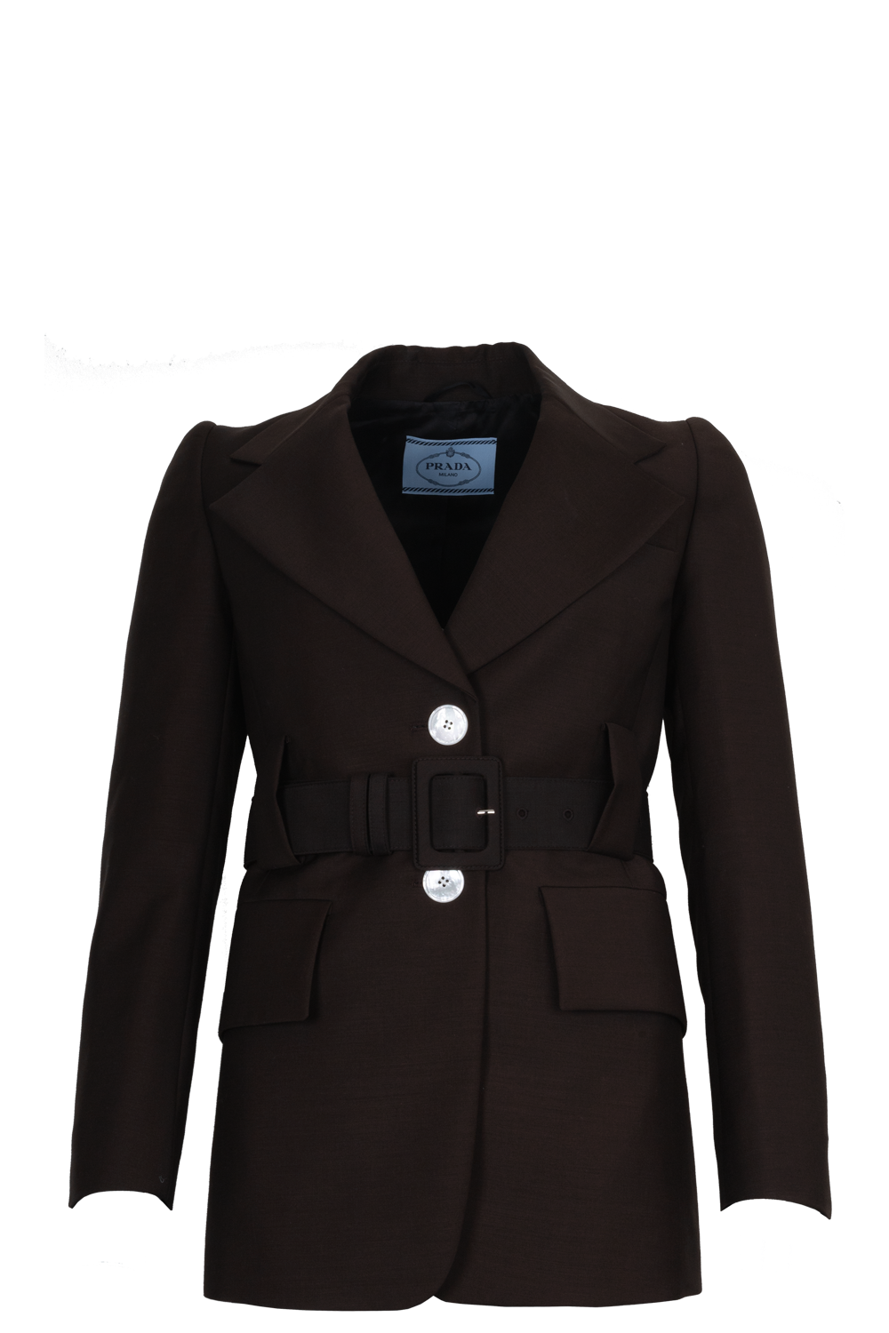 PRADA Belted Blazer Jacket Brown Mohair – REAWAKE