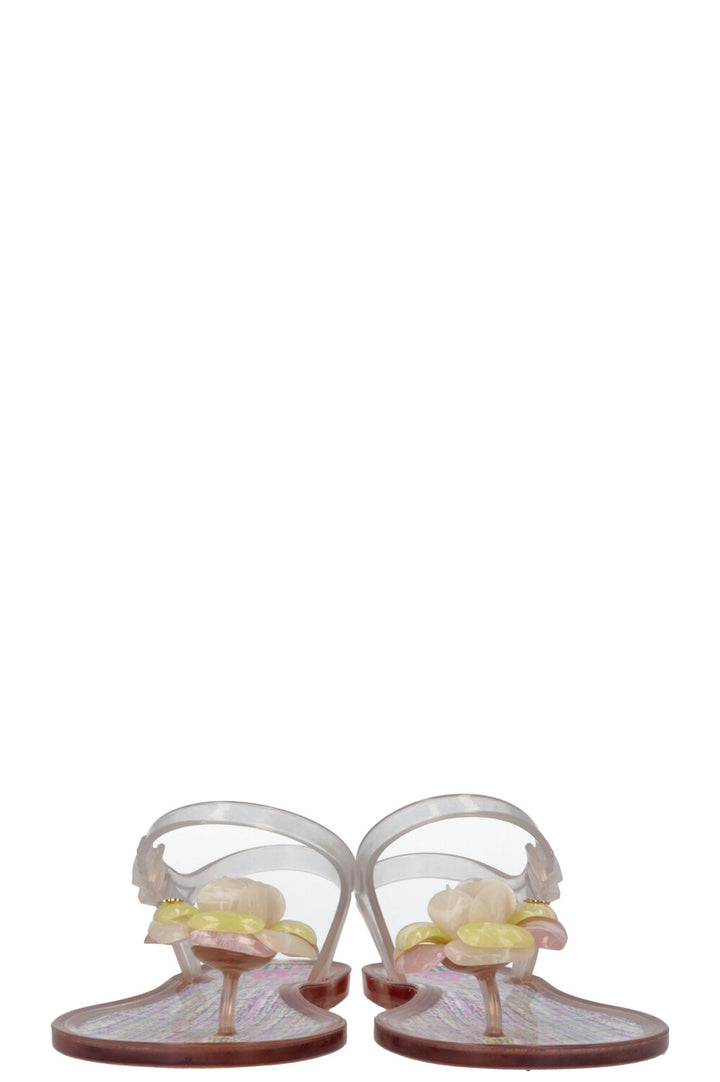 CHANEL Camellia Flats PVC Multicolor