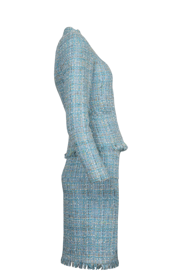 CHANEL Two Piece Fantasy Tweed Light Blue Cruise 2010