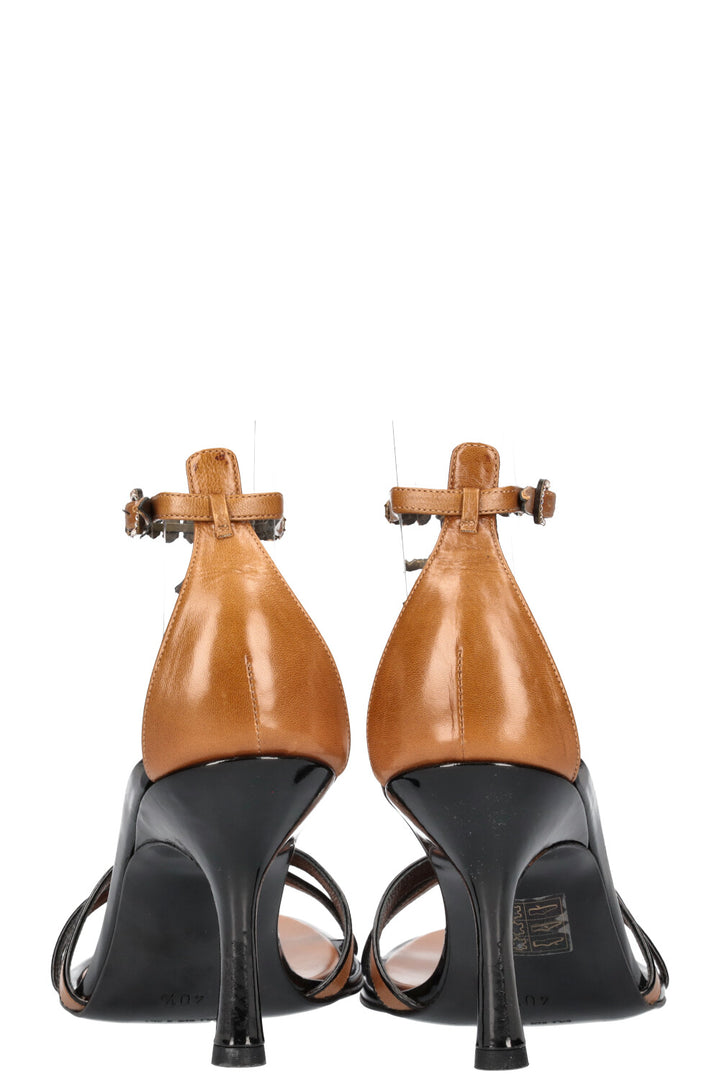 CHANEL Sandals with CC Drop Brown