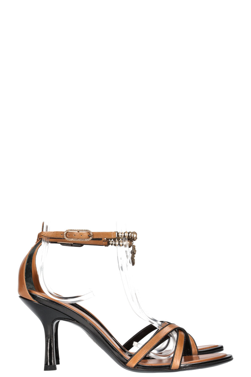 CHANEL Sandals with CC Drop Brown