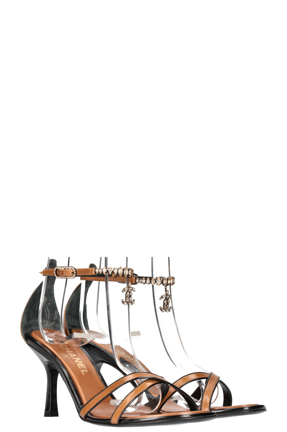 CHANEL Sandals with CC Drop Brown