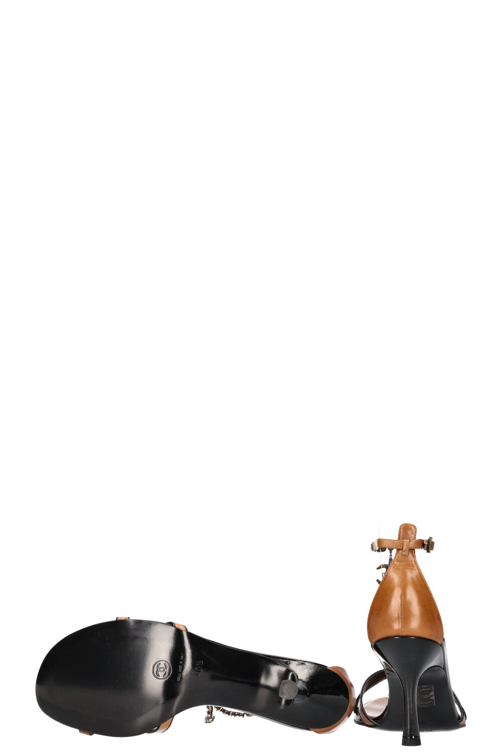 CHANEL Sandals with CC Drop Brown