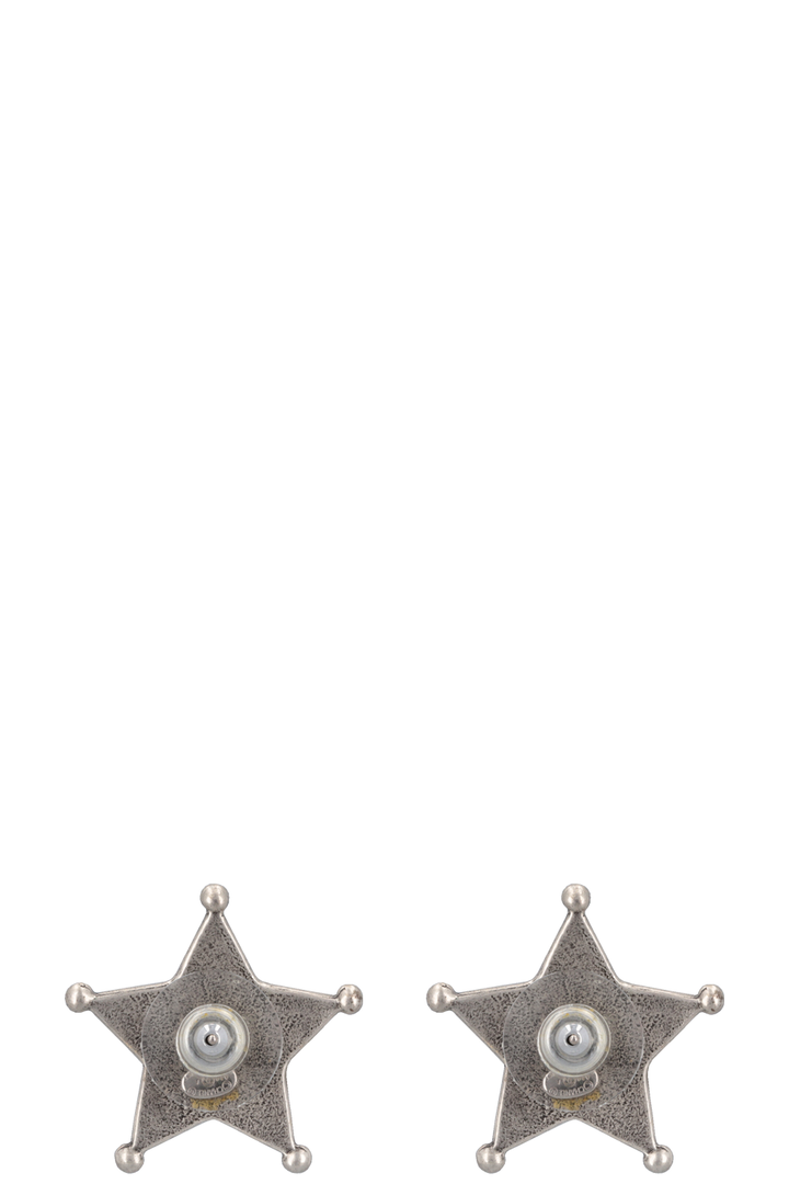 CHANEL 2014 Paris Dallas Star Earrings Silver