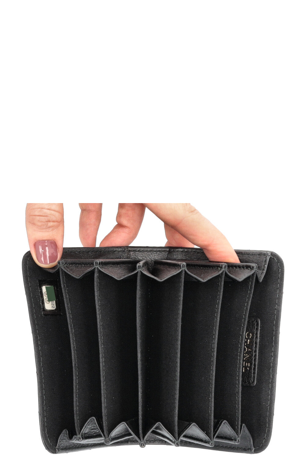 CHANEL CC Card Holder Leather Black
