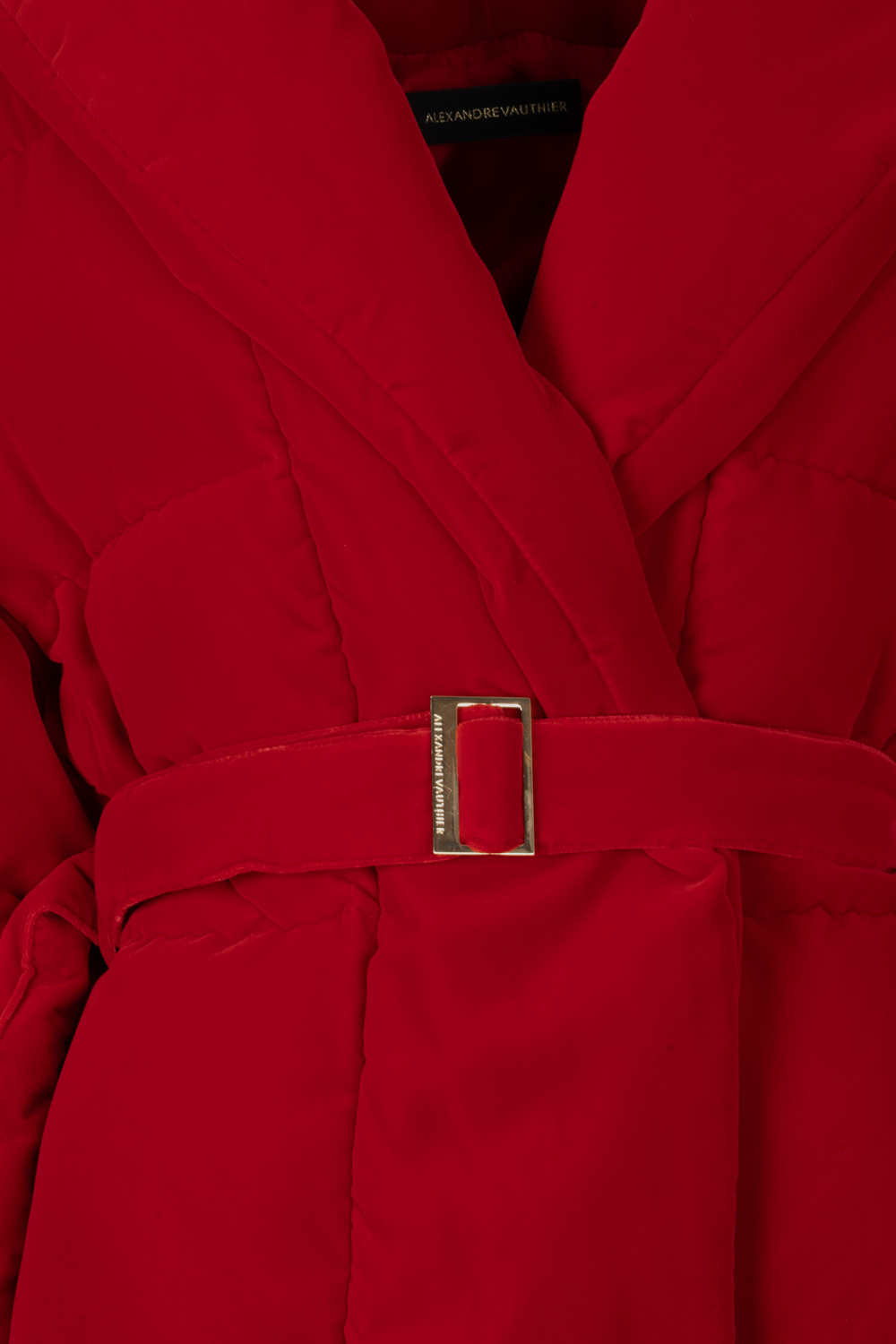 ALEXANDRE VAUTHIER Belted Down Jacket Velvet Red