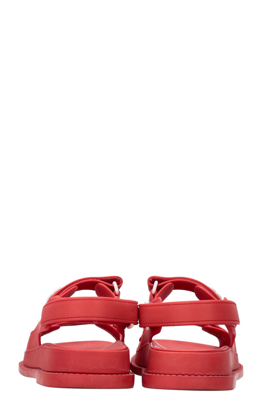 CHANEL Dad Sandals Rubber Red