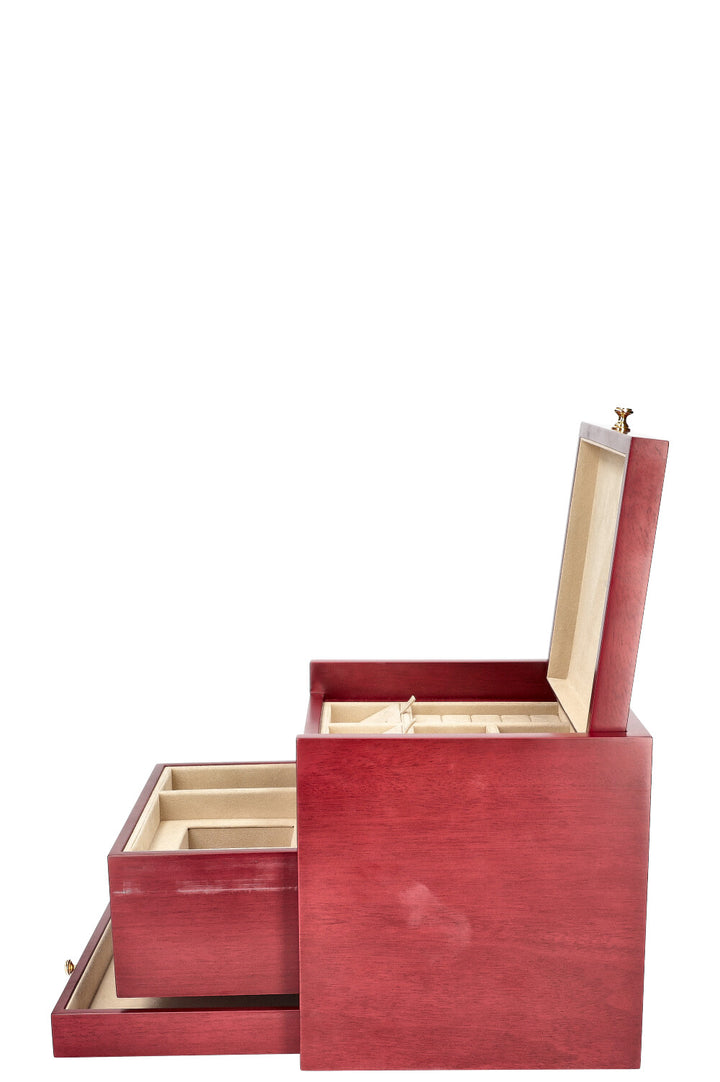 CARTIER Jewelry Box Wood Red