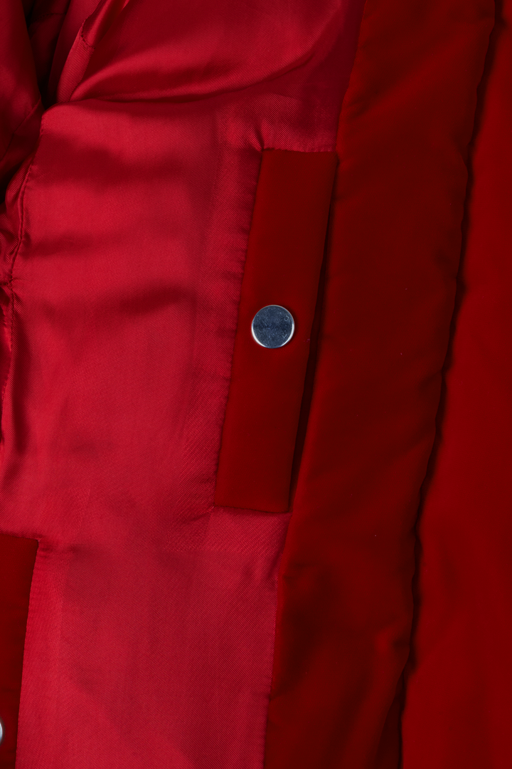 ALEXANDRE VAUTHIER Belted Down Jacket Velvet Red