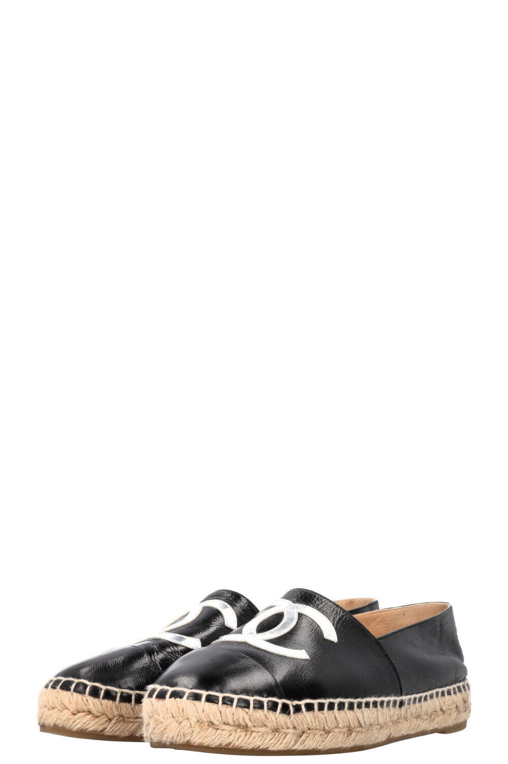 CHANEL CC Espadrilles Leather Black