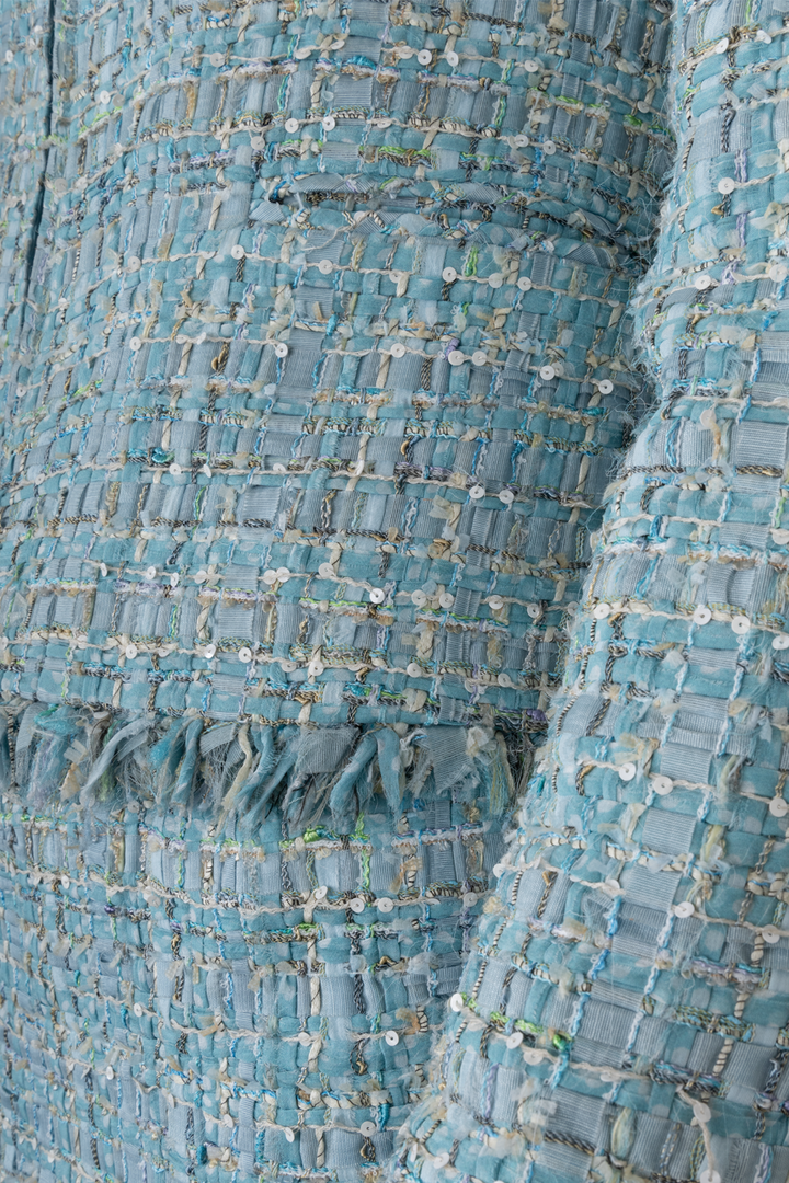 CHANEL Two Piece Fantasy Tweed Light Blue Cruise 2010