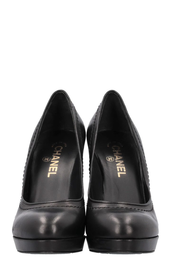 CHANEL CC Logo Block Heels