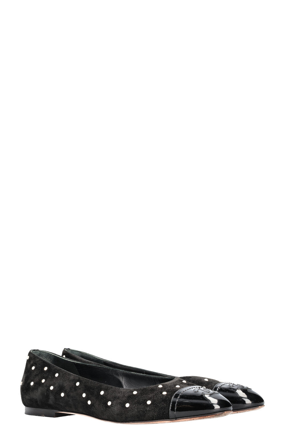 CHANEL Flats Pearls CC Cap Black