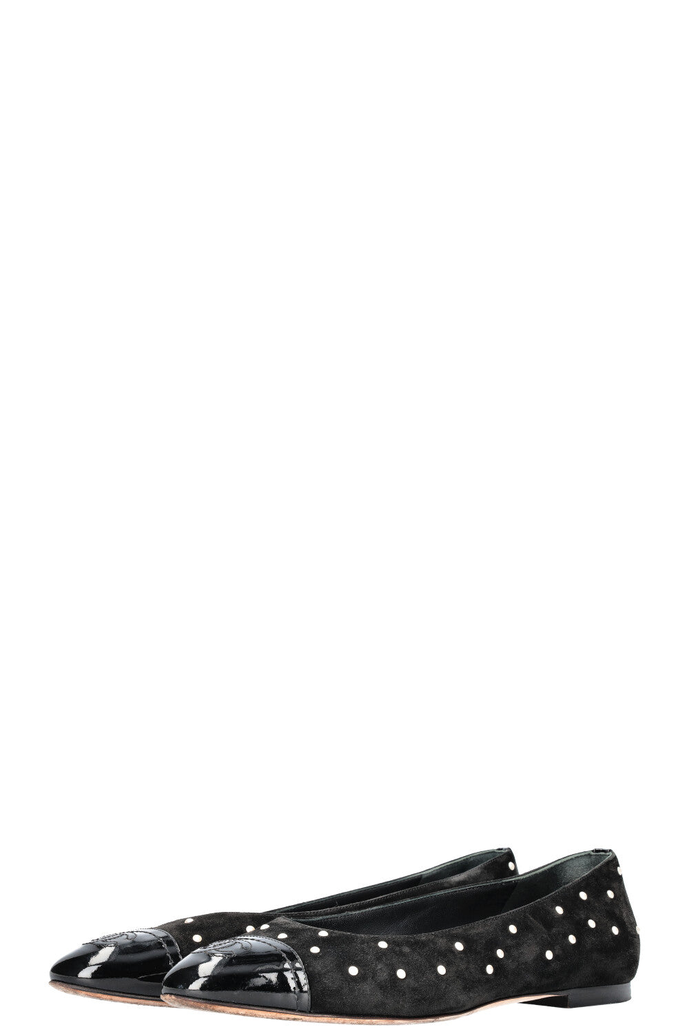 CHANEL Flats Pearls CC Cap Black