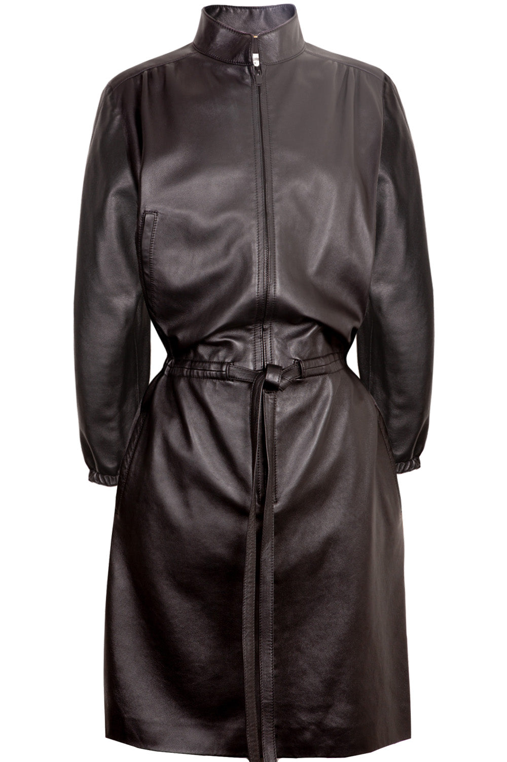 SAINT LAURENT Leather Dress Black REAWAKE SAINT LAURENT Leather Dress Black REAWAKE