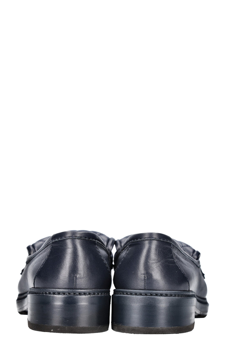 CHANEL Quilted Loafer Flats Navy