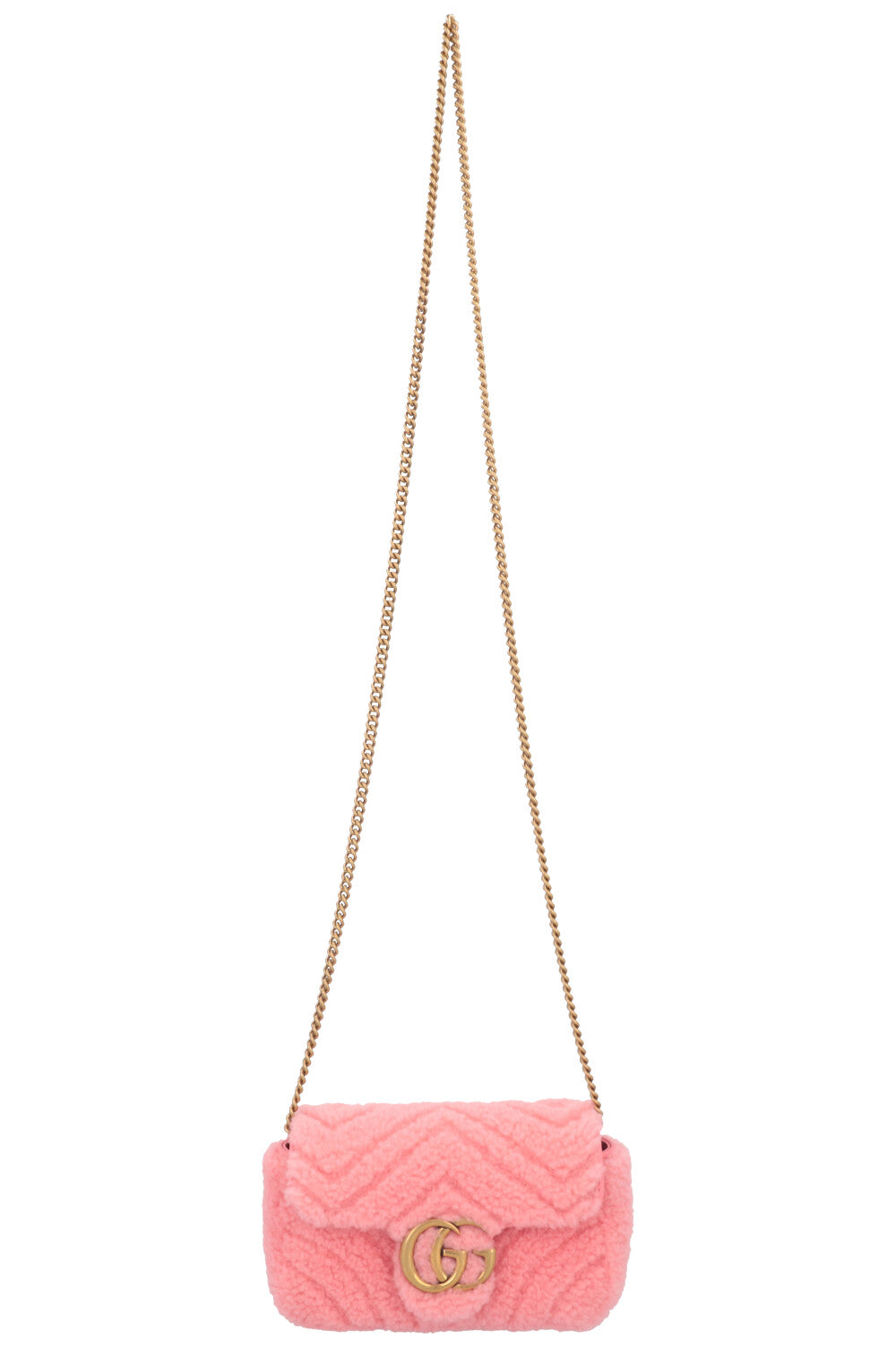 GUCCI Mini Marmont Shearling Crossbody Bag Pink – REAWAKE