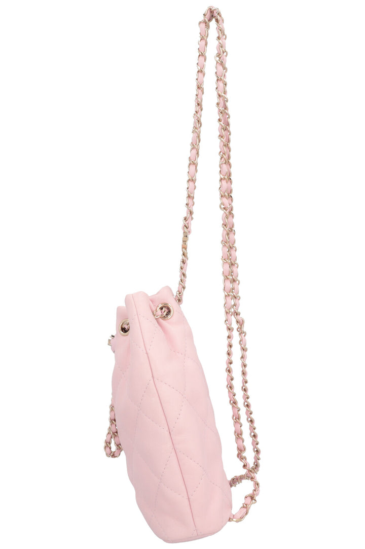 CHANEL CC Backpack Leather Pink