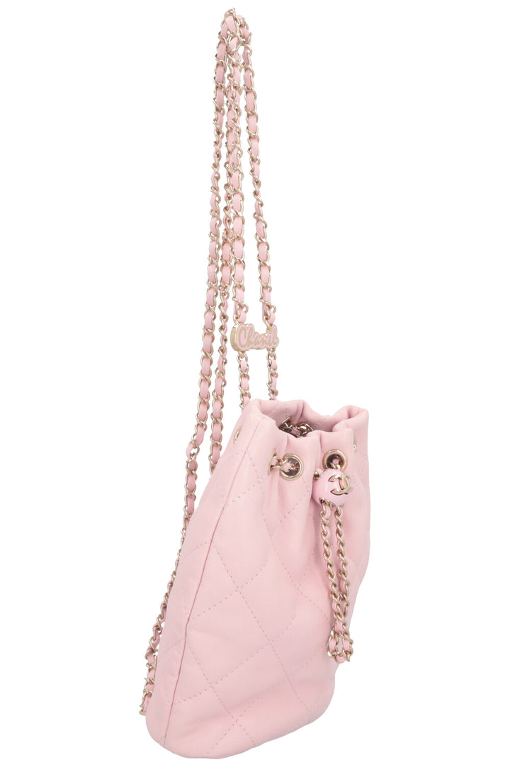CHANEL CC Backpack Leather Pink
