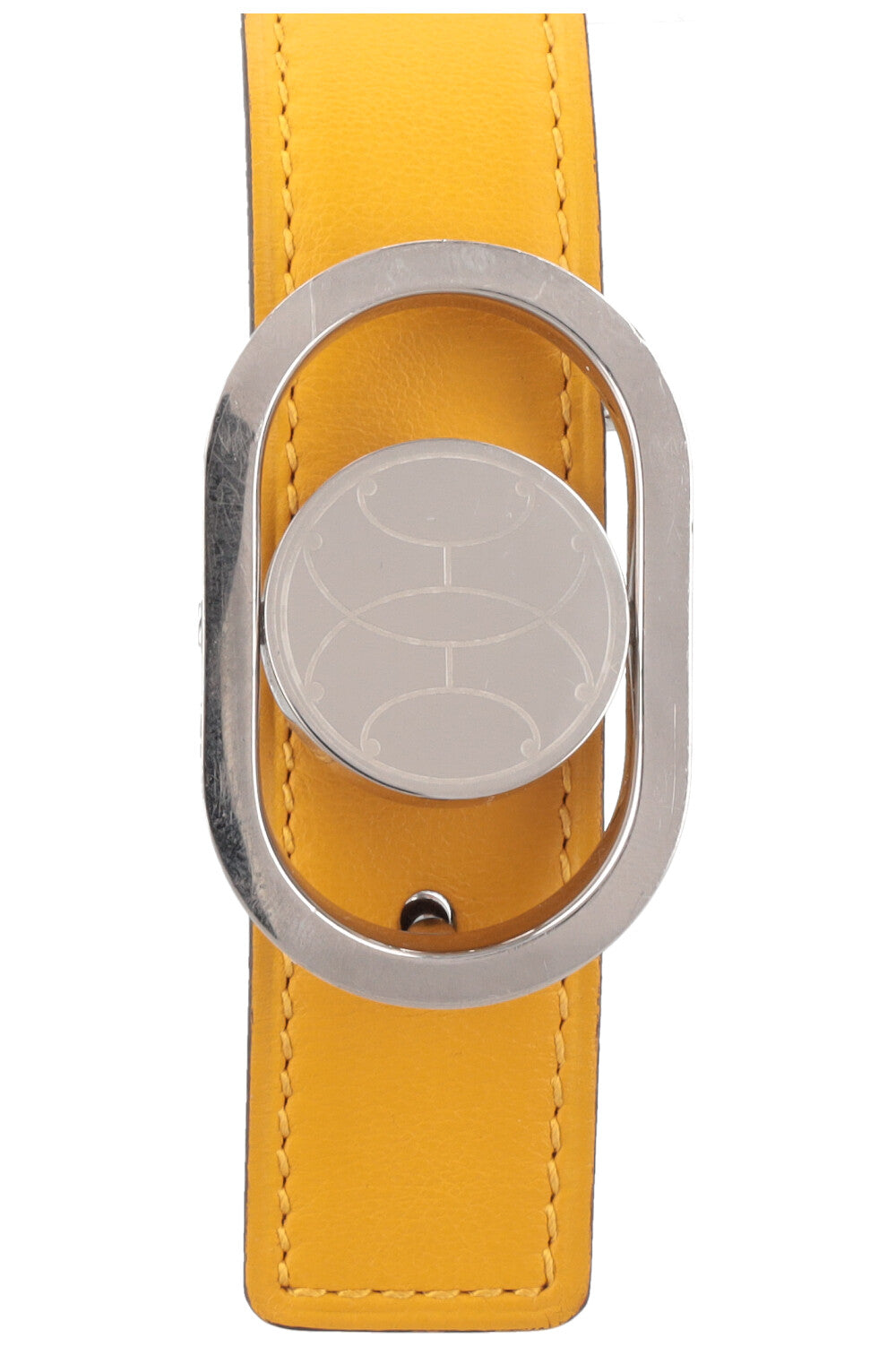 HERMÈS Round Buckle Belt Etoupe Yellow