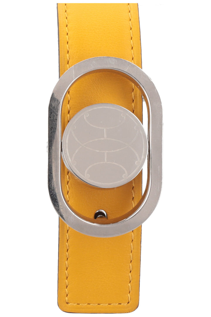 HERMÈS Round Buckle Belt Etoupe Yellow