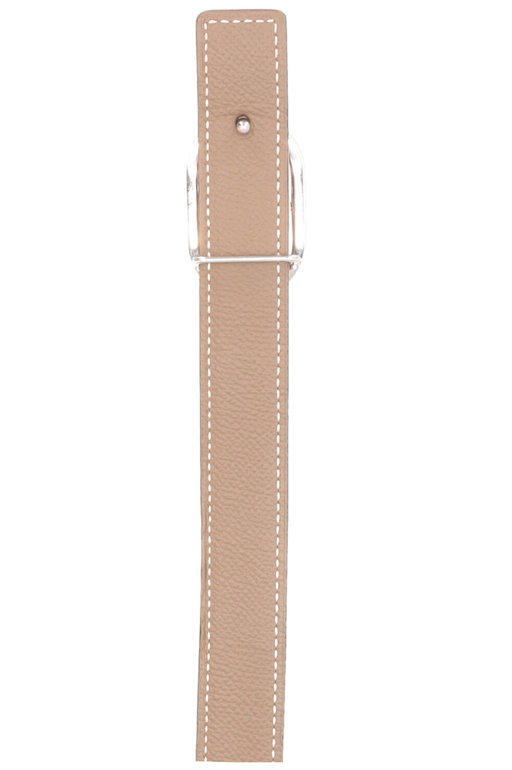 HERMÈS Round Buckle Belt Etoupe Yellow