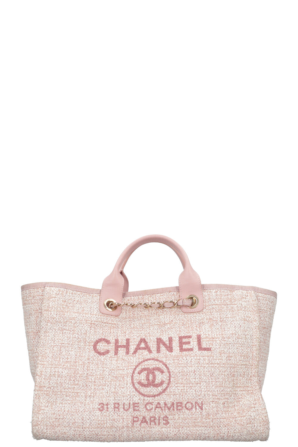 CHANEL Medium Deauville Tote Bag Pink