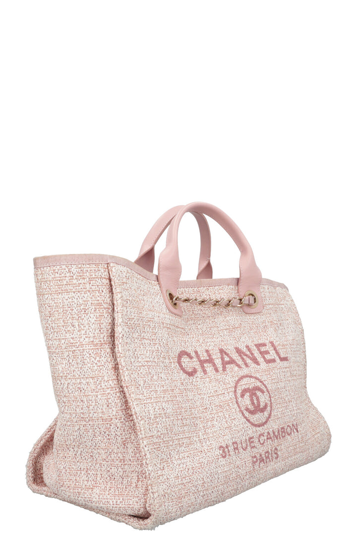 CHANEL Medium Deauville Tote Bag Pink